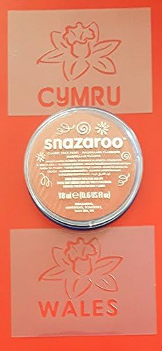 Dazzle Glitter Tattoos Daffodil face painting set including red face paint & stencils Wales Cymru 6 nations rugby St. David's Day Mothers Day