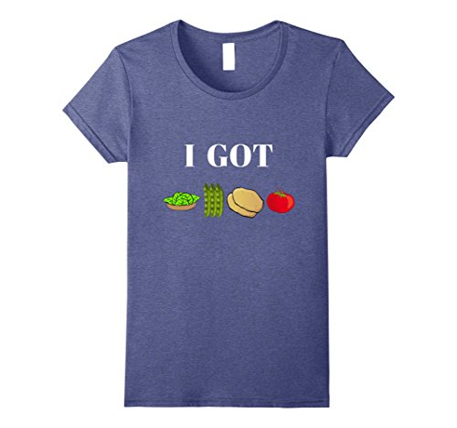 Womens I Got Greens Beans Potatoes Tomatoes Funny T Shirt Small Heather Blue