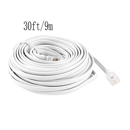 30 Feet White Telephone Extension Cord Cable Line Wire - Thumbnail 2
