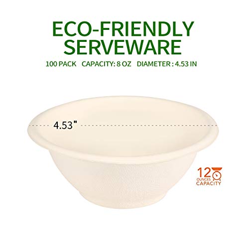 Biodegradable Compostable Bagasse Bowls Eco Friendly Sugarcane Dinnerware Recyclable and