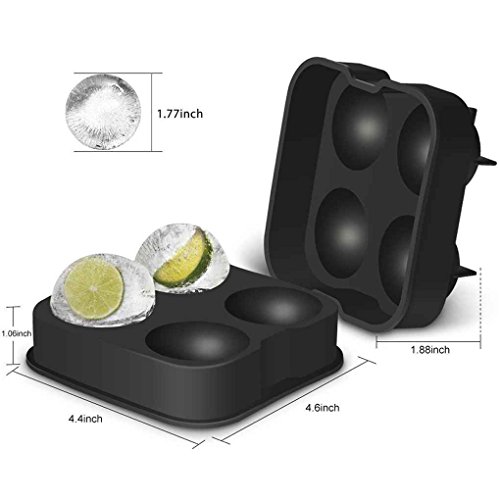 Minzhi Ice Ball Cube Maker Mold Silicone Spheres for Whiskey Highball Cocktail or Liqueur Glasses Any Drink