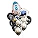 10Pcs Outer Space Party Balloons Boy Birthday Baby Shower Chrome Silver Black Galaxy Astronaut Airship Space Theme Baby Shower Party Supplies Decoration