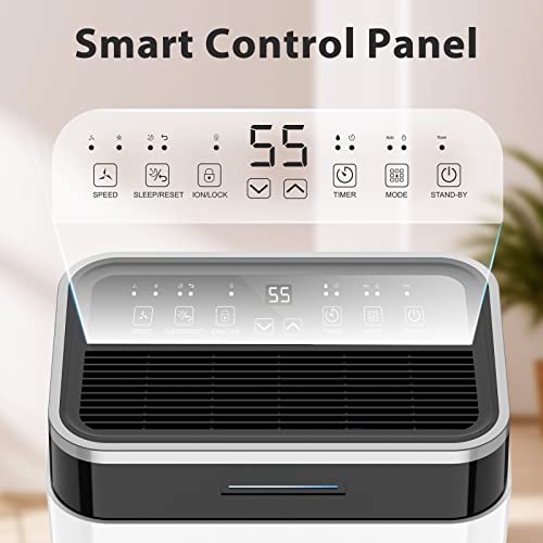 FREE VILLAGE Dehumidifier, 45 Pints Dehumidifier for Home Up to 3500 Sq. Ft, with 3.3ft Drain Hose, Auto Drainage, Auto Shut Off, 24 Hr Timer, Washable Filter, Dehumidifiers for Basement, Bathroom