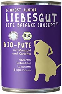 Liebesgut Love Biokost Junior Dog Food Organic Turkey with Swiss Chard and Potato