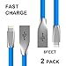 Atomtech Iphone Cable,2 pack 6 ft Zinc Alloy Plug Fast Charging Cord,TPE 8pin Lighting to USB Cable Charger,Compatible with iphone 7/7p,/6s/6s plus,6/6p,5s/5,ipad,ipod and more (Blue)