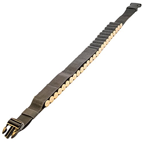 TukTek Tactical Black 25 Round Shotgun Shell Ammo Belt Adjustable Bullet Holder Bandolier for 12 & 20 GA - Thumbnail 2