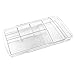 mDesign Expandable Makeup Organizer for Bathroom Drawers, Vanities, Countertops: Organize Makeup Brushes, Eyeshadow Palettes, Lipstick, Lip Gloss, Blush, Concealer - Adjustable Width - Clear