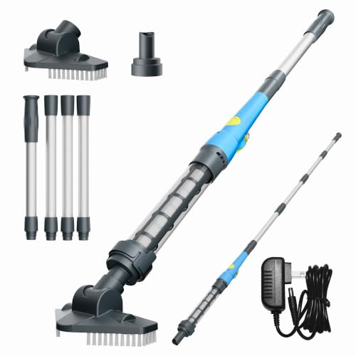 Hushlight Hot Tub Vacuum - Cordless Pool Vacuum for Above Ground Pool Rechargeable Stick for Fast Sand & Debris Removal in All Pool Types, Spas & Hot Tubs (Blue)