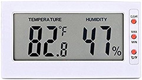 YUNXIBaby Electronic Household Thermometer and Humidity Meter Dekstop thermometer and humidity meter Slim and simple thermometer high-prescion hygrometer with LED Screen , white