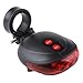 Wealers Cycling Bicycle Bike Rear Tail Safety Warning 5 Led+ 2 Laser Flashing Light (battery's Included)