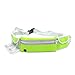 Adjustable Running Belt, Waterproof Fanny Pack with Water Bottles Zipper Pockets and Headphone Port Waist Bag ,Hands Free Workout Waist Pack Fits iPhone X /8 for Running Hiking Cycling Climbing,Green