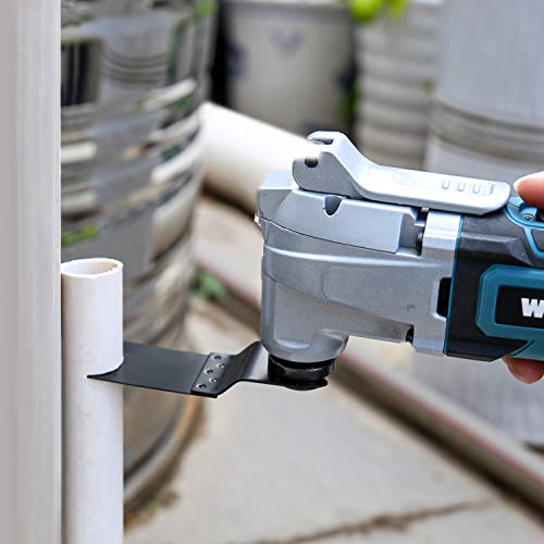 WESCO 20V Cordless Oscillating Tool Kit, 2.0 Ah Oscillating Multi-Tool, 3° Oscillation Angle, 6 Variable Speed 5000~20000 OPM, 16-Piece Universal Accessoriesy Kit for Sanding Cutting/WS2355KU