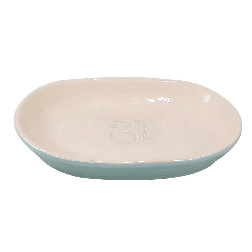 Nobby Jada Cat Ceramic Bowl, Mint/Cream, 16 x 12 x 2.5 cm, 0.10 L, 1 Piece