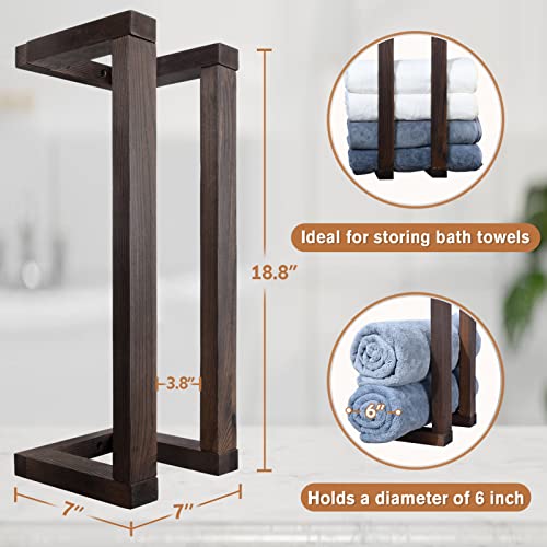 HULISEN Wooden Towel Rack for Bathroom, 18.8 Inch Wall Mounted Towel