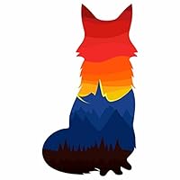 Neurotic Sphynx Forest Sunset Fox Silhouette Vinyl Decal -Indoor and Outdoor use!