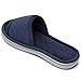 Women's Comfort Memory Foam Cotton House Slippers Spa Shoes w/Fleece Lining & Anti-Skid Rubber Sole (Medium / 7-8 B(M) US, Navy Blue)
