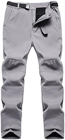 Puuyfun Women's Outdoor Water Repellent Windproof Fleece Hiking Snow Ski Pants US3369W DarkGrey XL