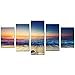 Cao Gen Decor Art-AS40124 5 panels Framed Wall Art Waves Painting on Canvas
