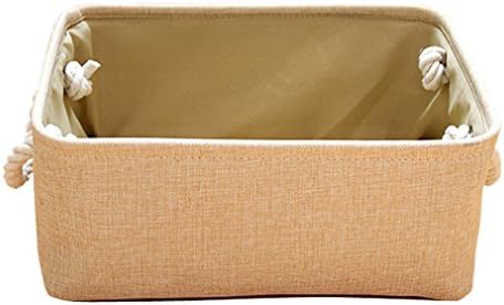 AWSALE Linen Rectangle Storage Bins Organizer Basket for Clothes Storage, Kids Basket Baby Bin, Pet Toy Storing, Toy Organizer WST024-M