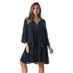 Riviera Sun Short Flowy Casual Dress with Crochet Front & Bell Sleeves www.denim.fit