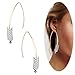 Threader Drop Earring Arrow Dangle Hoops Retro Unique Ear Crawler Earrings Climber Long Ear Line Jewelry Silver Tone