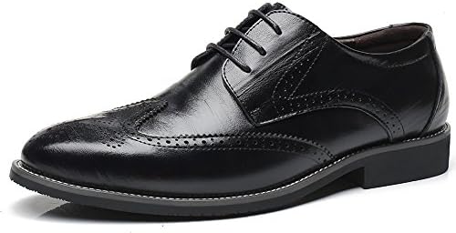 LIYZU Men's Leather Lace Up Modern Dress Oxford Shoes US Size 10 Black 1