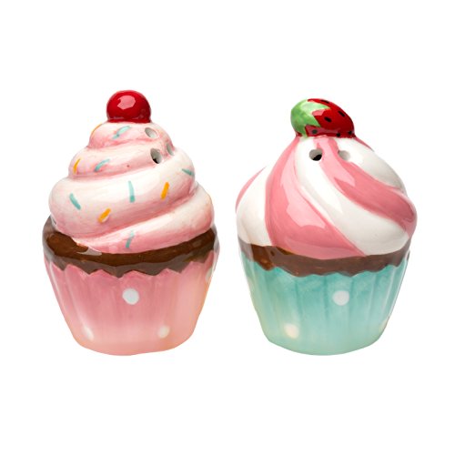 Cupcake Ceramic. Amici Home, 7CN564R, Cupcakes Ceramic Salt and Pepper