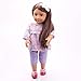 MonkeyJack For 18inch American Girl Zapf Baby Born Journey Dolls Clothes Purple Tops Pants Dress Up