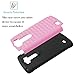 LG G3 Case, EC LG G3 Bling Case, Deluxe Studded Diamond Bling Case, Hybrid Hard Soft impact Armor Shockproof Silicone Case Cover For LG G3 (Pink)
