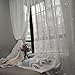 Kids Room Window Curtain Decoration Rod Pocket Process Multiple Sizes Star Voile Curtain/Drape(1 Panel) W39inchxH84inch