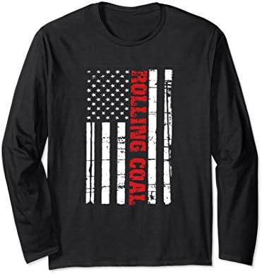 Unisex Diesel Rolling Coal Flag T-Shirt Truck Turbo Brothers Large Black