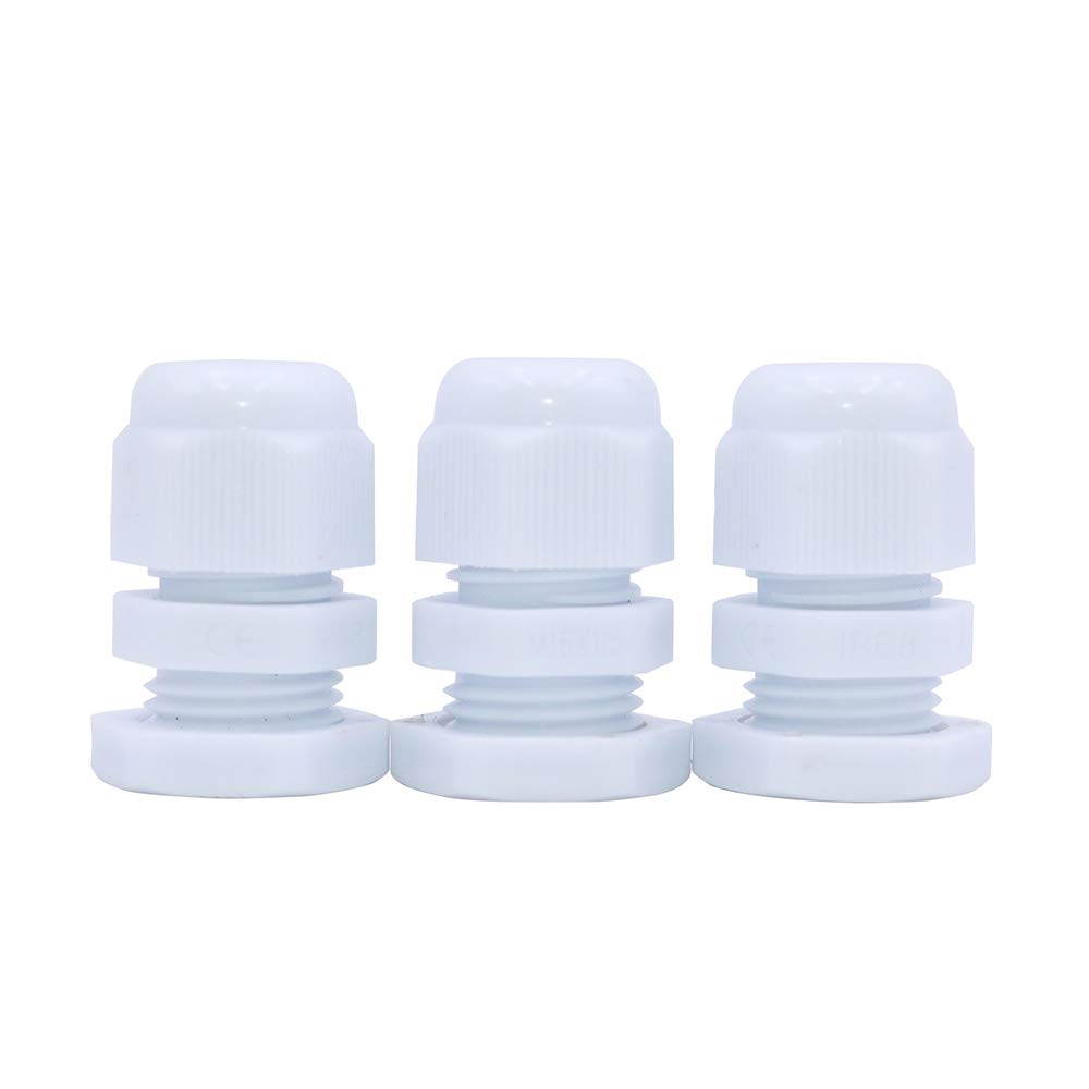 Namvo100 Pcs Cable Glands Waterproof IP68 Adjustable Cable Connectors Nylon Cable Glands Joints M12 x 1.5