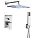 Rozin Brushed Nickel 2-way Mixer Shower Set LED Light 12-inch Rainfall Shower Head with Hand Spray