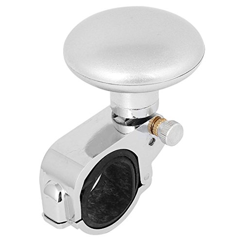 uxcell Silver Tone Rings Power Handle Steering Wheel Spinner Aid Knob for Car
