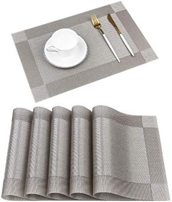 Lavables Color Gris Plateado Para Casa Antideslizantes Juego De 4 Unidades Resistentes Al Calor Antimanchas Pvc Restaurante Mesa De Comedor Juego De Manteles Individuales Anlising Textiles Del Hogar Salvamanteles Individuales