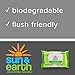 Flushable Wipes, Biodegradable, Unscented by Sun & Earth, Resealable for Travel, 50Count, Pack of 8