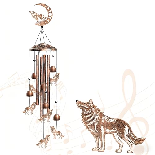 Wolf Wind Chimes Outdoor Garden Decor