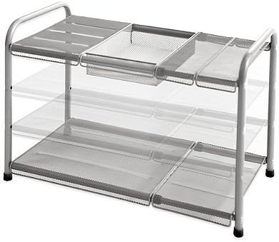 2-tier Mesh Expandable Under-sink Shelf- 11.37 D X 15.5 W (Expands to 27.5 W) X 15 H by .ORG