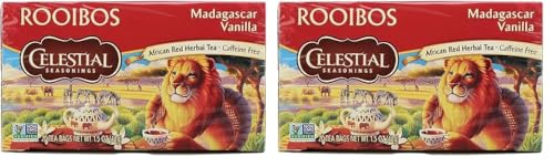 Celestial Seasonings Madagascar Vanilla Red Tea Bags – 20 Count (Pack of 40)
