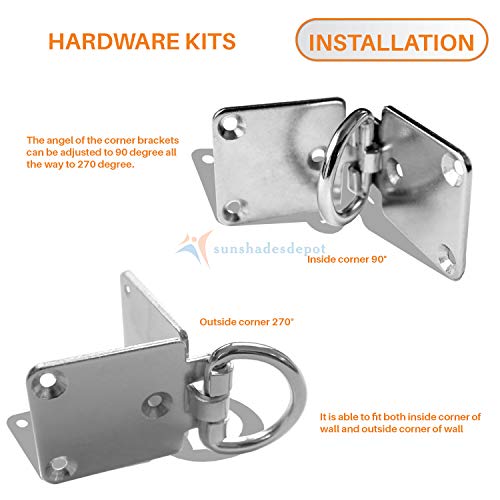 image for Sunshades Depot Sun Shade Sail Steel Wire Advance Hardware kit Set 8 I