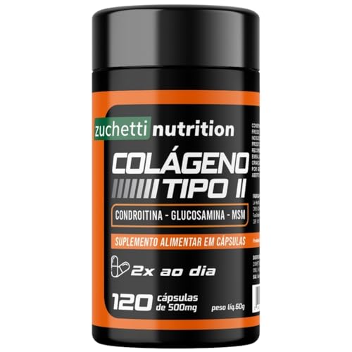 Colágeno Tipo 2 Condroitina e Glucosamina Msm 120 Cápsulas 500mg Zuchetti nutrition