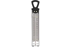 Quhoxdye Stainless Steel Candy and Deep Fry Thermometer, 12-Inch Analog Paddle with Pan Clip, Ideal for Frying, Sugar, Brewin