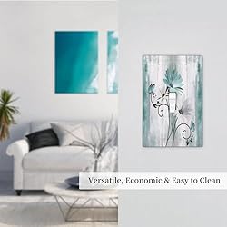 Thsanju Teal Daisy Floral and Butterfly on Vintage