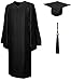 College Fashion Graduation Cap Gown Tassel 2017 Year Charm, Set Shiny, size 45 black