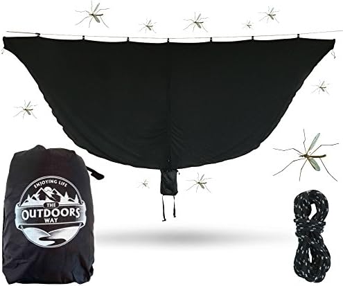 The Outdoors Way Hammock Mosquito Net. 11 Foot Bug Net Fits Any Hammock. Perfect to Keep Mosquitoes & Noseeums Out. Easy to Set Up + Lightweight + Attached Carry Pouch.