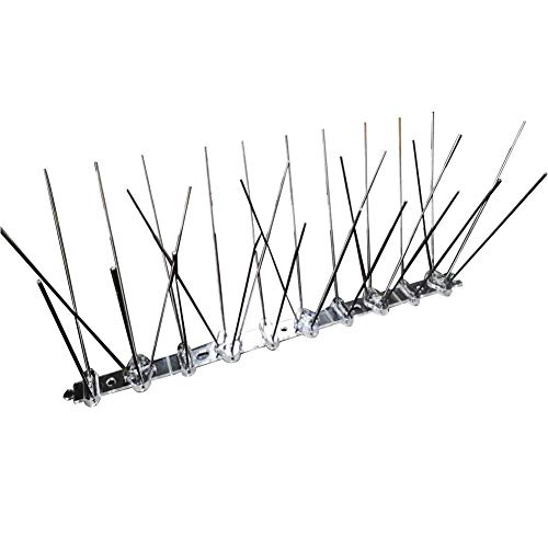 Weemoment Stainless Steel Bird Spikes Kit,Perfect Bird Gel Deterrent Easy to Install, Bird Deterrent Fence Spikes, Repels Pigeons, Crows and Seagulls
