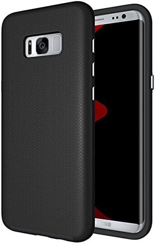 Galaxy S8 Plus Case [Black] + 2 TPU Screen Protectors - Dual-Layer Slim Protective Anti-Slippery Scratch-Resistant [Shock Absorbent] - Offers Full Body Cover for Samsung S8+ Plus(2017)- By IDStore