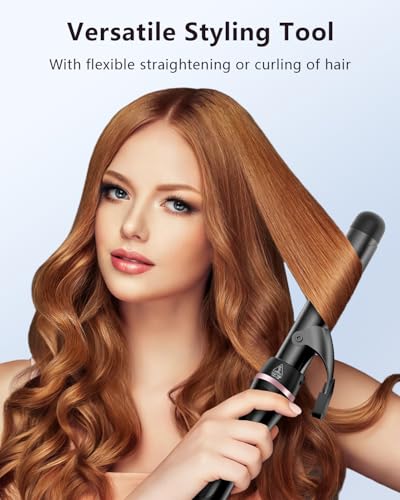 5 in 1 Curling Iron with Thermal Brush and Interchangeable Ceramic Barrels (0.35"-1.25") Set of Curling Iron with Plate, Instant Heating Dual Voltage Gifts for Women