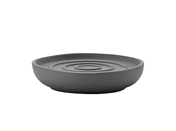 Zone Denmark, Nova Seifenschale/Seifenhalter/Seifenablage, Porzellan mit Soft Touch-Beschichtung, grau