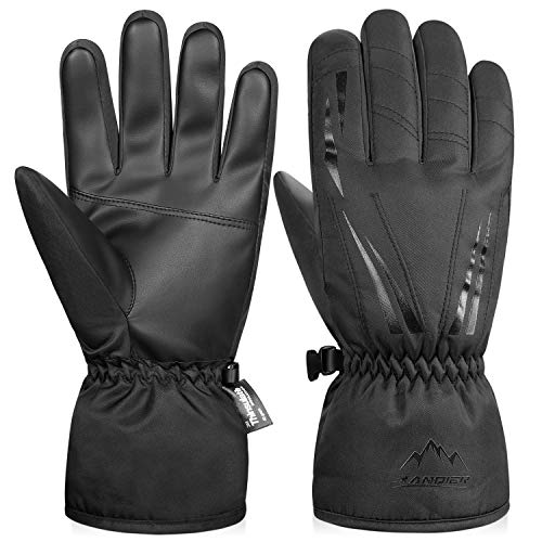 image for Lapulas Mens Winter Ski Gloves Women Gloves Snow Gloves Warm Waterproo